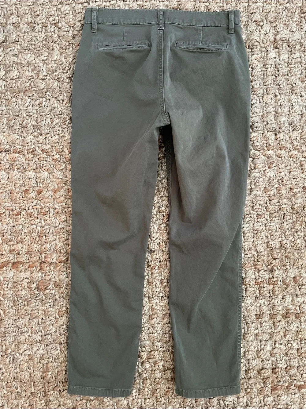 Crew Vintage Straight Chino Pants 26 Olive Green Cropped Ankle Stretch